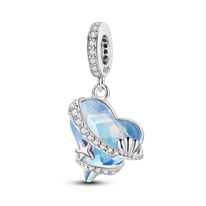 Copper Jellyfish Dolphin Turtle Starfish Shell Luminous Ocean Series Charms Beads Fit 3Mm Original Bracelets Diy Jewelry