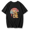 Cat Catana Japanese Men T Shirt Streetwear Retro Tshirt Summer Tees Men Women Ukiyo E Style Print Tshirt Unisex ONeck Tops