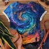 Top Blouse Woman Trend Women 3D Galaxy Print T Shirts Glitter Shirts Blouse Fashionable Starry Sky Summer Ropa Para Shirt