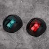 Paar Signallampen Kugelförmig Rot Grün LED Wasserdicht Bootsnavigationslicht DC12V 24V 3W Schwarz