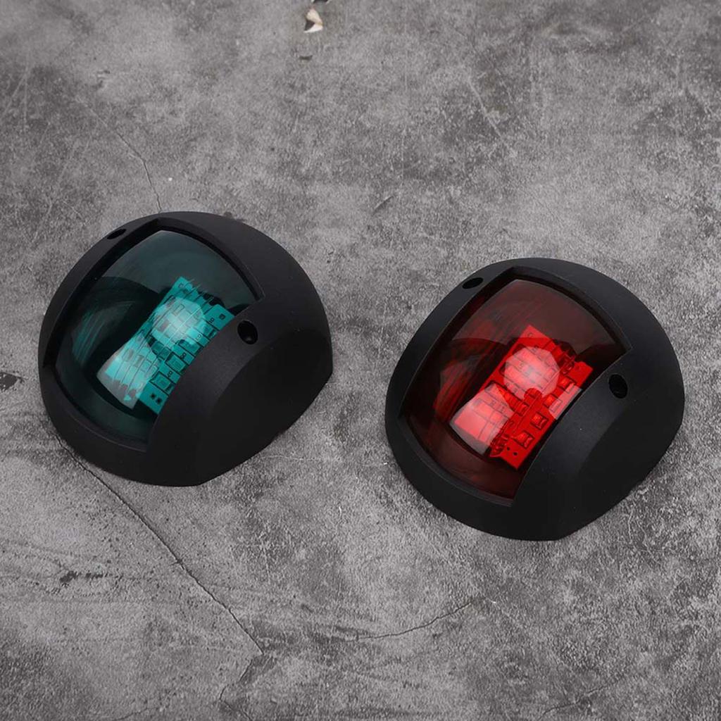 Paar Signallampen Kugelförmig Rot Grün LED Wasserdicht Bootsnavigationslicht DC12V 24V 3W Schwarz