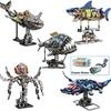 STEM Mechanische Meeresbewohner Bausteine Beweglicher Wal Oktopus Mantarochen Piranha MOC Kreative Desktop-Dekoration Geschenk