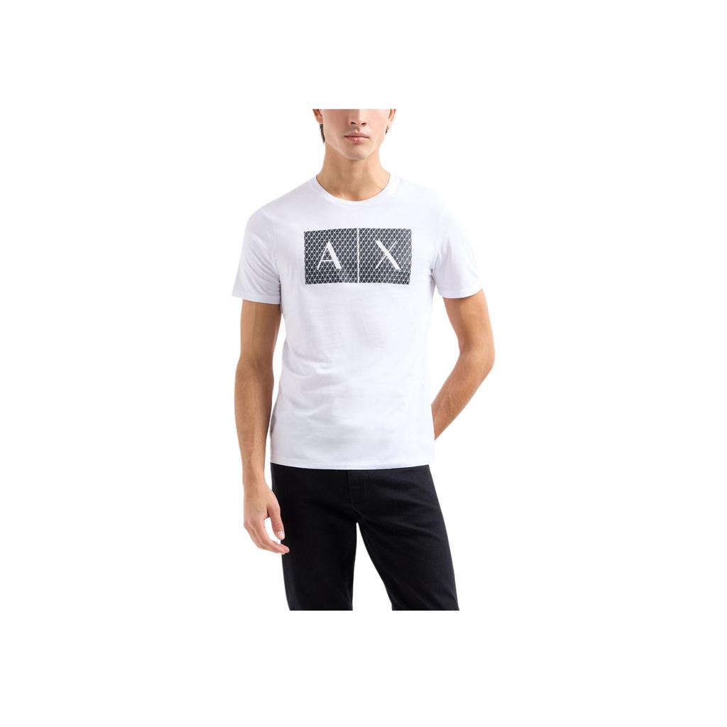 Armani Exchange FW24 Letter Pattern Printed Crew Neck Short Sleeve T-Shirt Men Tops White 8NZTCK-Z8H4Z-11100