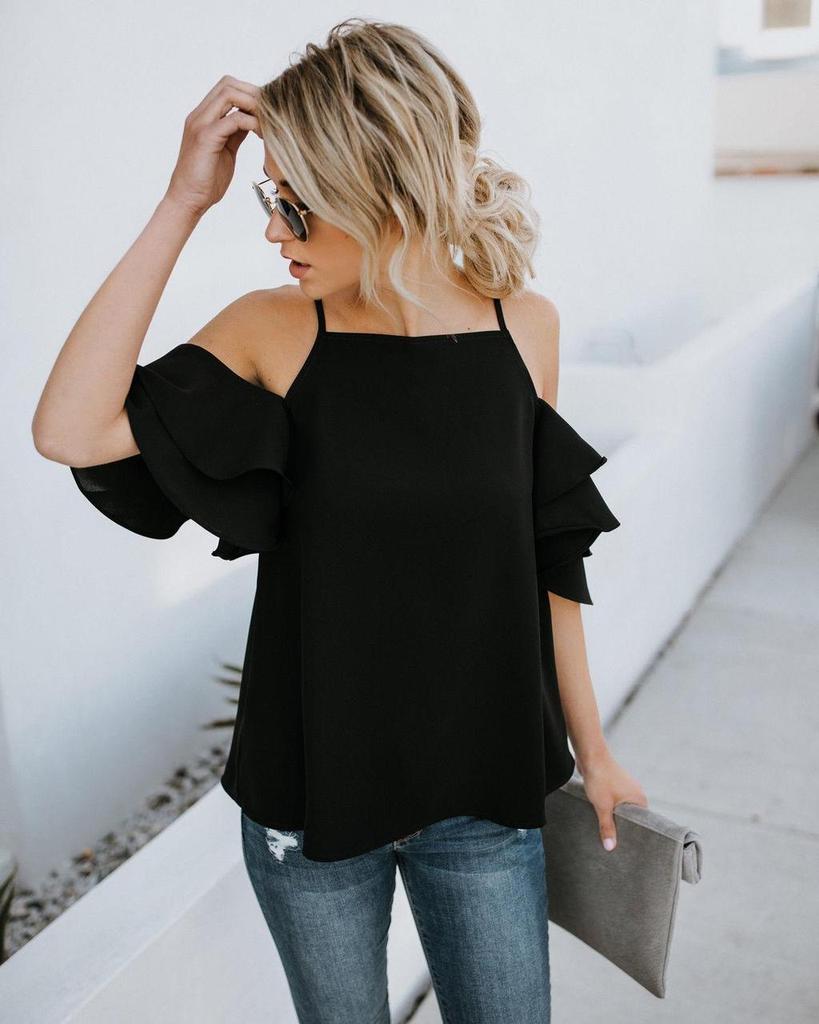 Minimalist Solid Color Off Shoulder Tank Top For Office And Casual Wear