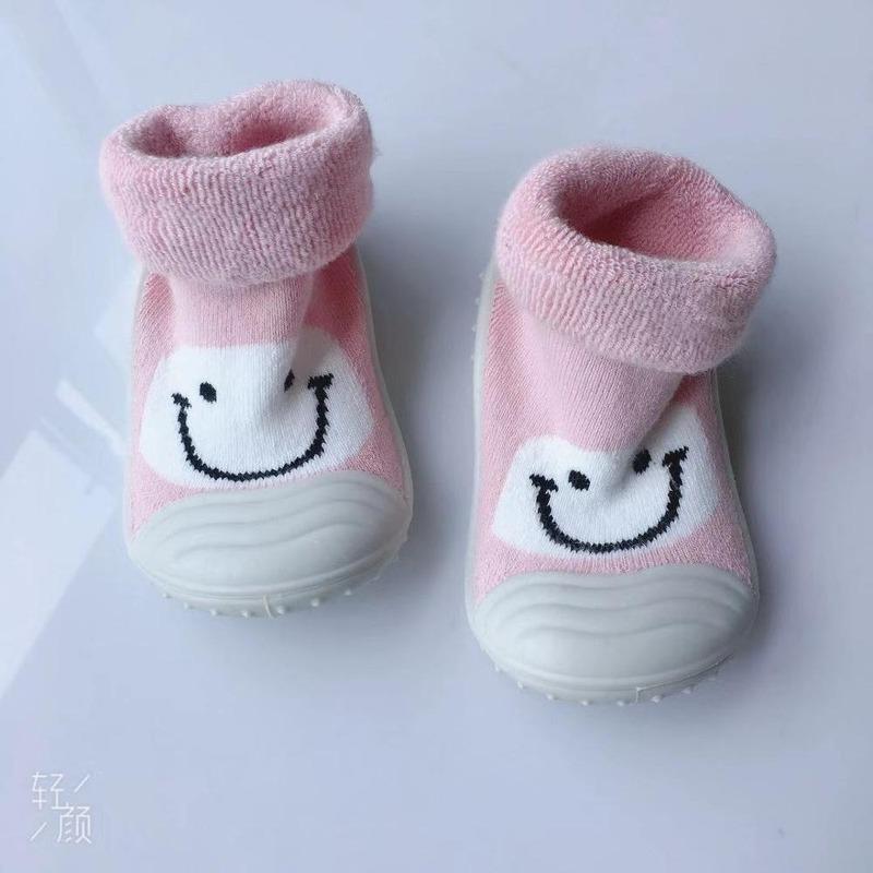Autumn Winter New Towel Thickening Children's Floor Socks Baby Baby Toddler Shoes Rubber Sole Cartoon Tube Socks