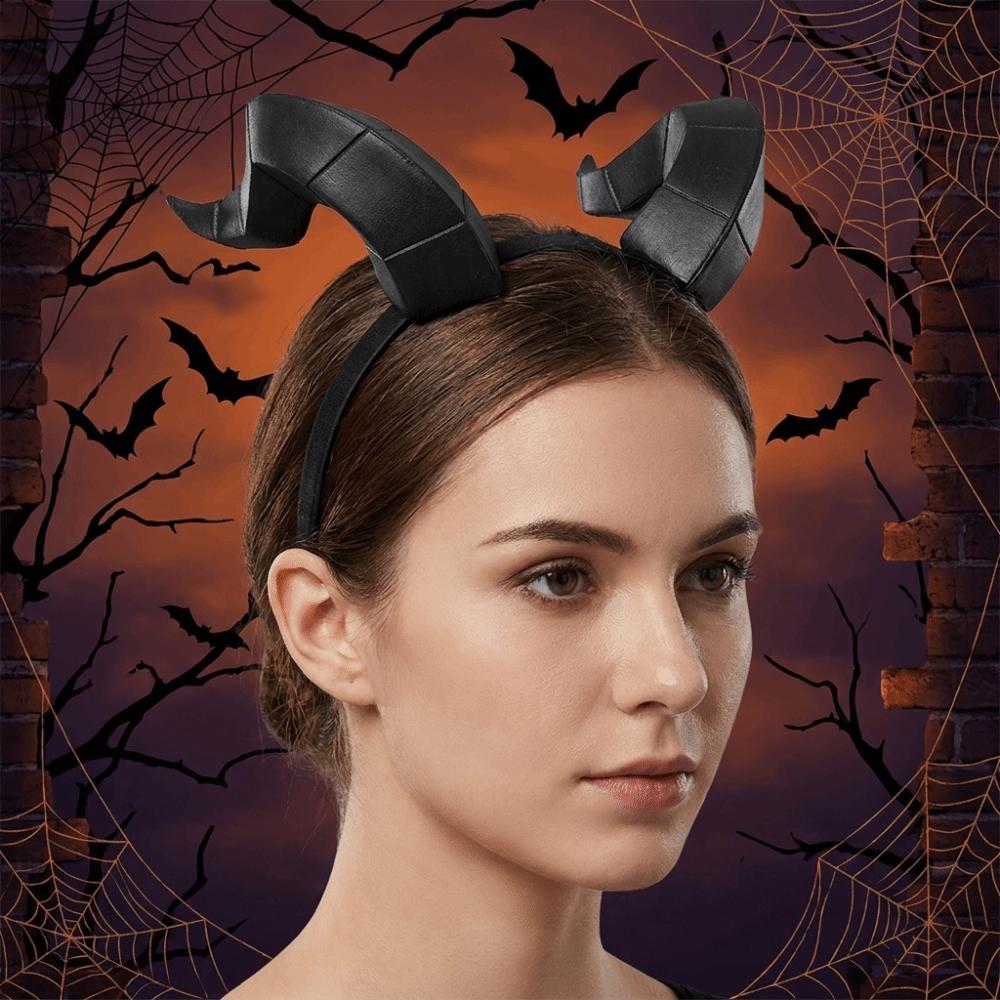 Gothic Ox Horn Headband Dark Style Halloween Headband Cow Horn Hair Hoop Stage Performance