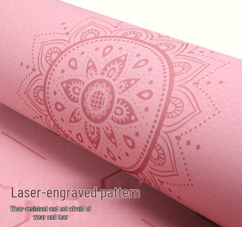 TPE Non-Slip Yoga Mat for Men & Women – Two-Color, Sweat-Absorbent Pilates & Fitness Floor Mat