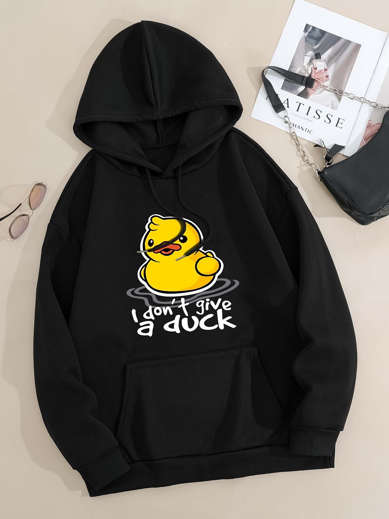 

I Dont Give A Duck Fun Printed Women Hoodie Harajuku Fleece Hoody Fashion Crewneck Sweatshirt Vintage Oversize Loose Streetwear 2XL