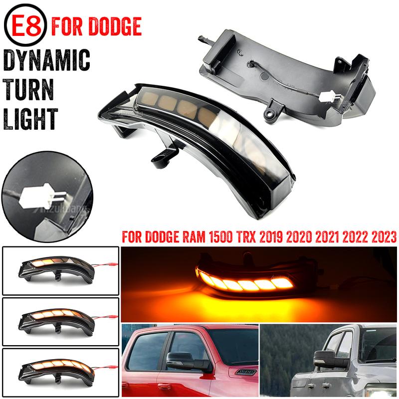 2Pcs Dynamic LED Turn Signal Side Mirror Light Indicator Blinker For Dodge Ram 1500 TRX