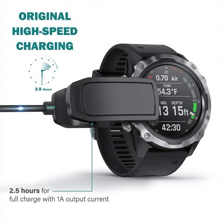 Chargeur pour Garmin Descent Mk1 - EURO MEGA - USB Alimentation - Câble de haute qualité