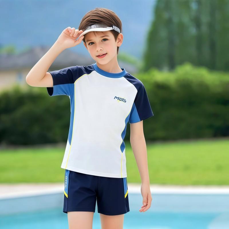 Jungen Badeanzug Set 2026 UV-Schutz Trainingsbadeanzug Zweiteilig Badehose Kinder Schwimmsport