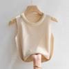Summer Womens Knitted Tank Top With Pearl Embellishments For Casual Wear