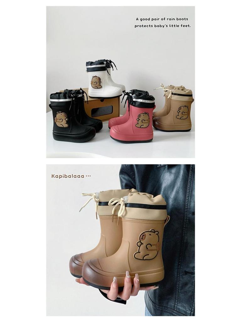 Women's Capybara Rain Boots: Cute, Waterproof, Non-Slip Rubber Ankle Boots for Students and Adults.