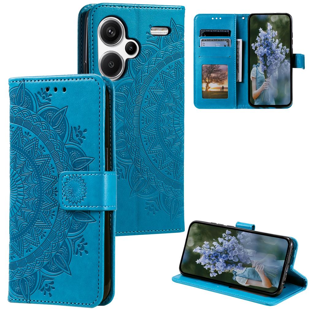 Pour Xiaomi Redmi Note 13 Pro+ 5G Étui Mandala Fleur Imprimé Cuir PU Housse à Rabat