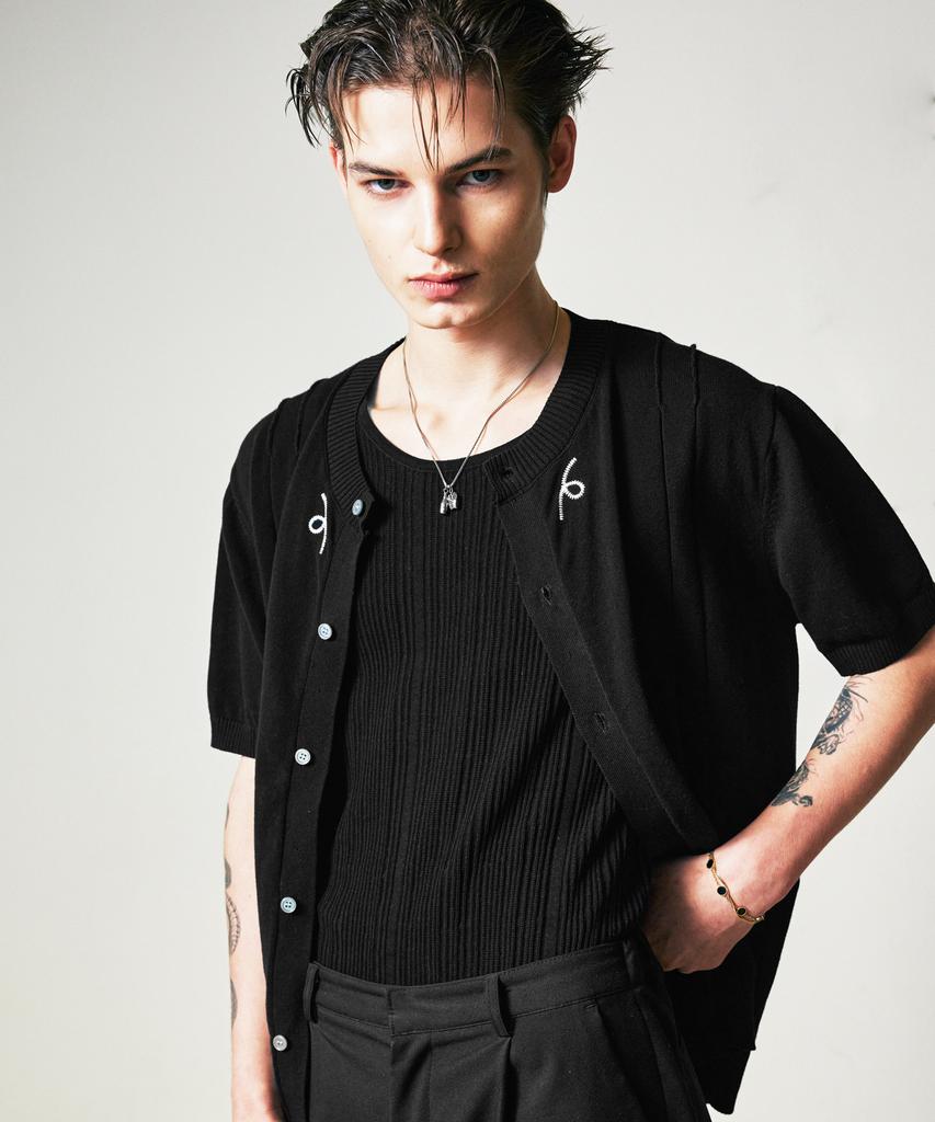 SSY Filigree Half Sleeve Summer Cardigan Black