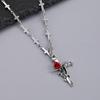 Versatile Crucifix Pendant Chain Rose Detailing Adjustable Necklace for Everyday Outfits Religious Accessory Jewelry