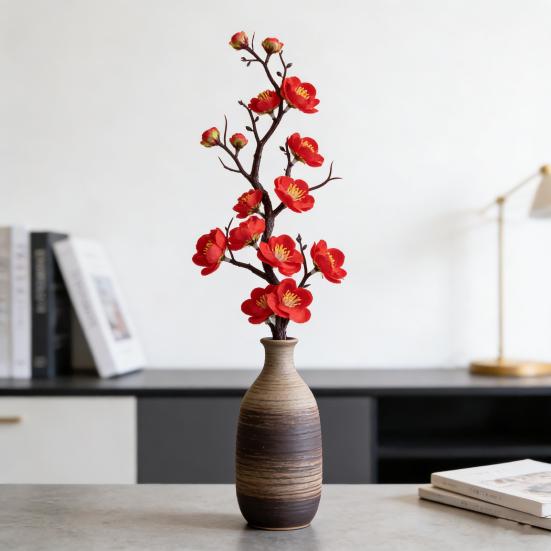 Artificial Wintersweet Picks UV Resistant Fake Plum Blossom Stem Home Office Wedding