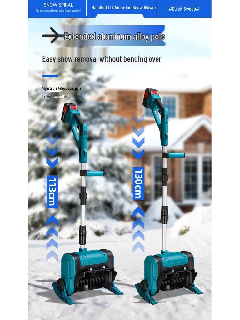 Compact Wireless Lithium Battery Snow Blower: Foldable, High-Power, Portable Snow Shovel for Outdoor Use