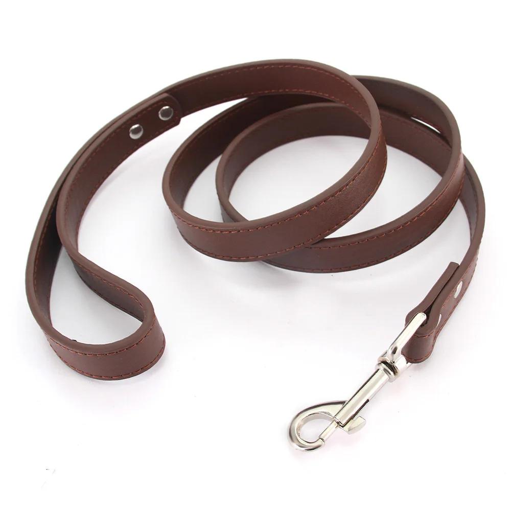 16 Colors Dog Leash Soild Color Leather Pet Walking Training Leads For Small Medium Large Dogs Cat In Collar And Harness 120cm