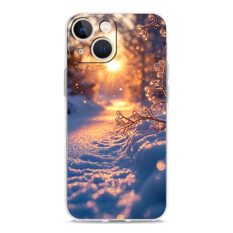 Phone Case For iPhone 16 Cases iPhone 15 12 13 14 16 Pro Max X XR XS Max 15 Plus iPhone11 Cover Landscape Winter Light Snow