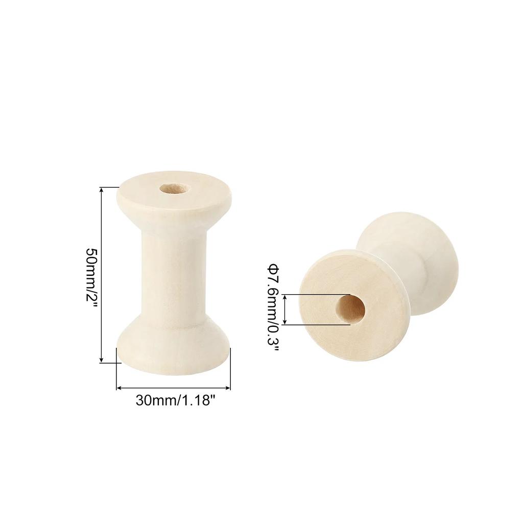 10/20/40pcs Wooden Empty Spools Unfinished Wood Sewing Thread Spool Natural Wire Weaving Bobbins for Crafts Embroidery Tools DIY