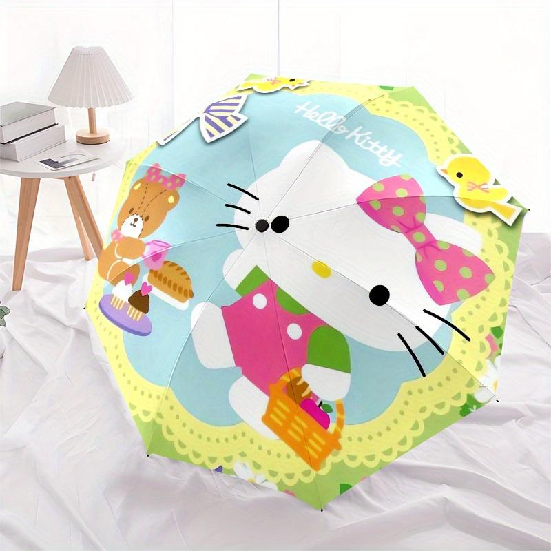 1pc Hello Kitty Spring Picnic Umbrella with Plastic Handle,Suitable for All Seasons Home Travel Outdoor UmbrellaSanlio705