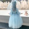 Girls Princess Dress Long Sleeve Cartoon Tutu Skirt 3-8 Years Old Kids