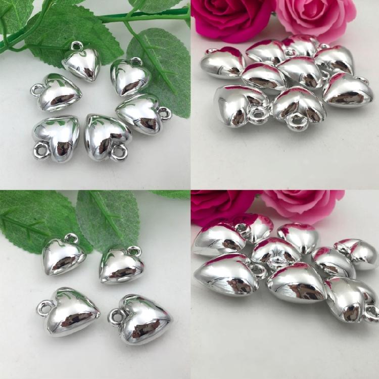 10 Pcs Heart Charm Pendants Plastic Beads Heart Charm for DIY Necklace Bracelet
