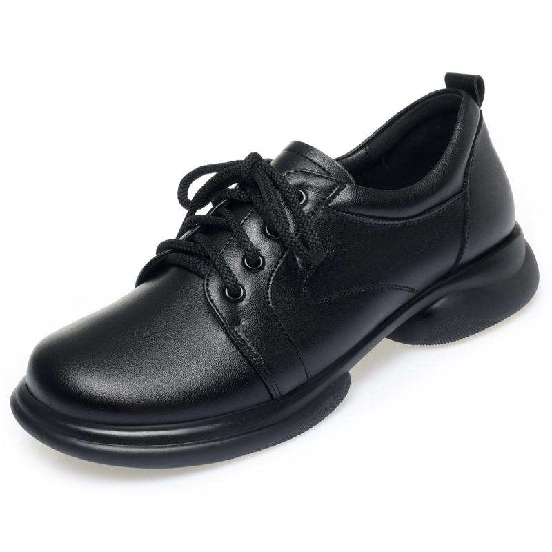 Fashion AIYUQI 2025 new women's leather shoes Non-slip and comfortable work shoes for women Large size lace-up Oxford shoes female