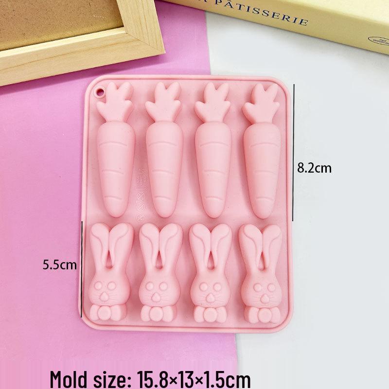 12-Cavity Braided Wavy Long Strip Gummy Mold, Crayon, Knife & Fork, Panda Mousse Pudding Mold