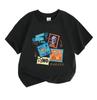 Kids Boys Girls 100% Cotton Crew Neck Short Sleeve T-Shirt, Casual Dinosaur Stamp Wild Free Jurassic Pattern Tee for Daily Wear