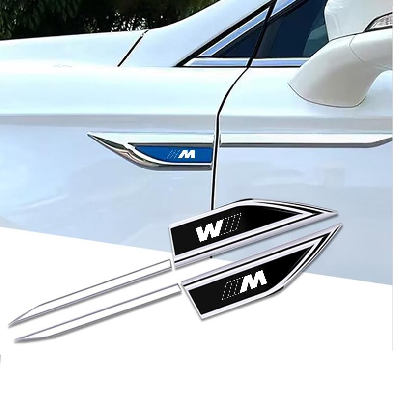 3D Metal Car Leaf Board Side Stickers Auto Accessories For BMW M Performance E46 E90 E60 F10 F30 E39 E36 F20 E87 G30 E92 E91 X5 F7