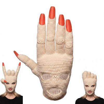 Unisex Woolen Hat, Creative Palm Design Knitting Hat, Warm Elastic Solid Color Headgear for Outdoor Daily Skiing Cycling