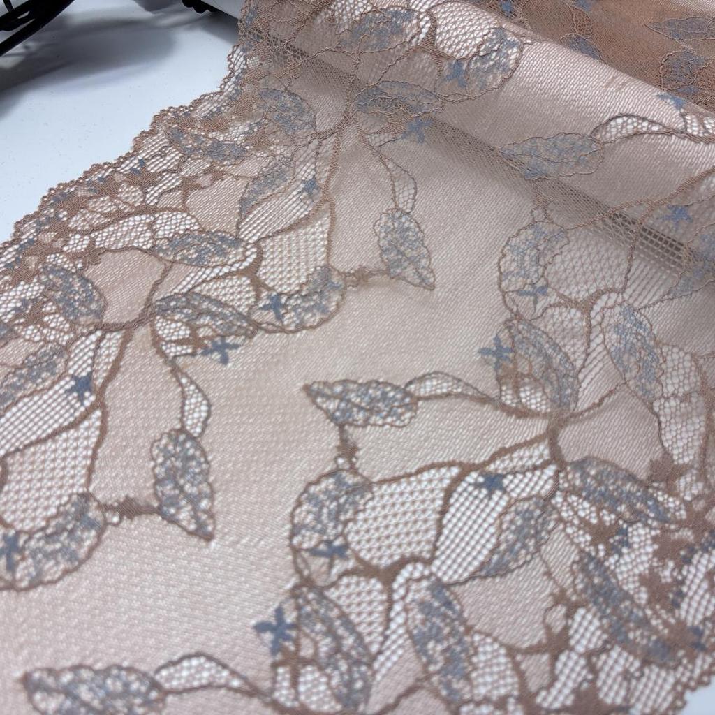 23cm Wide Spandex Lace, Elastic Sewing Lace Fabric for Lingerie, Bra, Underwear, Garment, Crafting