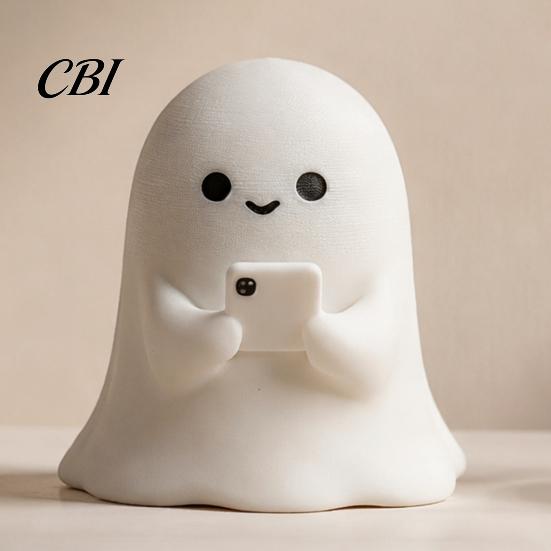 Durable Pla Figurine Halloween Ghost Figurine, 3D Printed Cute Rock Statue, Gift for Funny Coffee Table Centerpieces Shelf Mantel Ornaments Whimsical