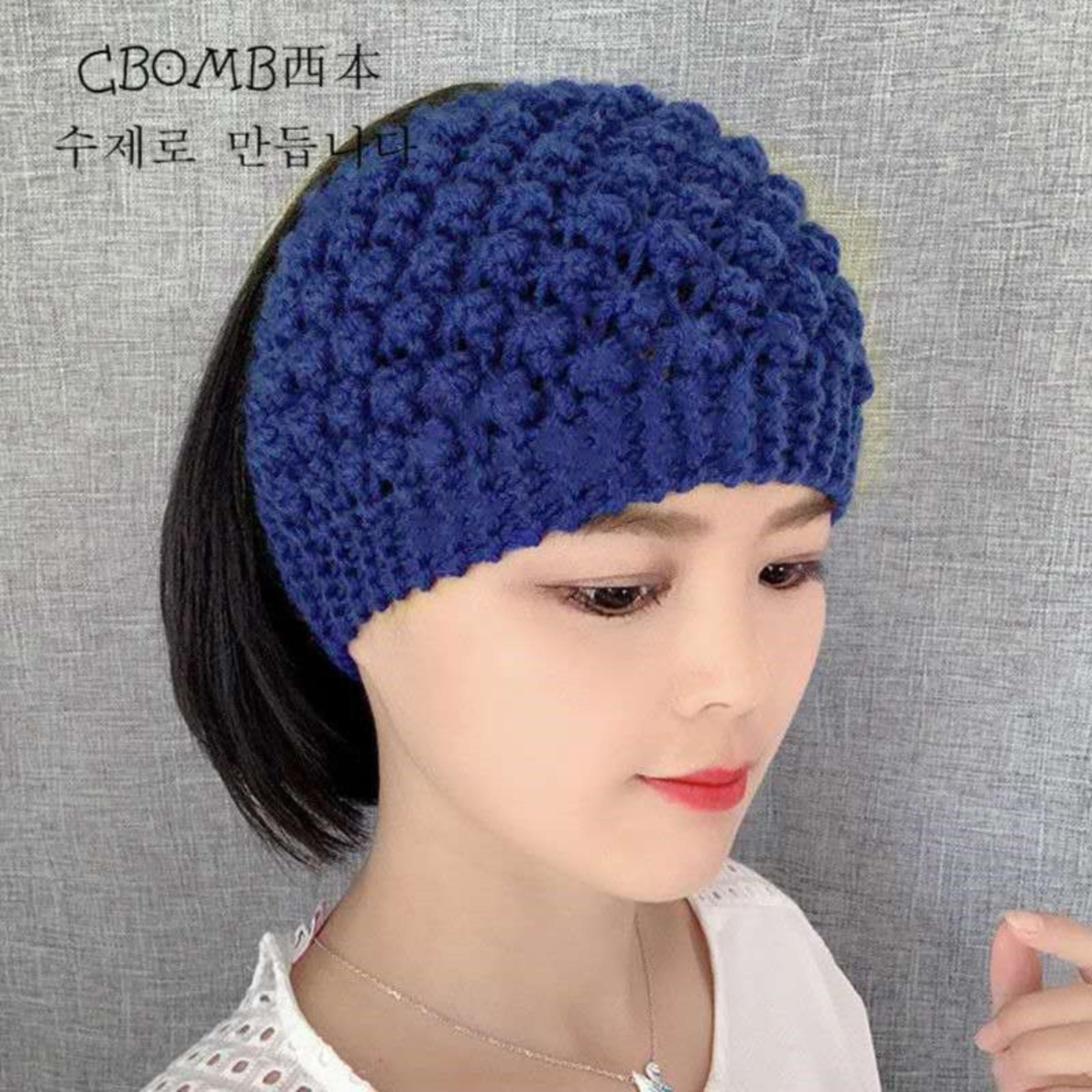 

Knitted Wide ,brimmed Wool Headband , Warm Headband With Ear One Size