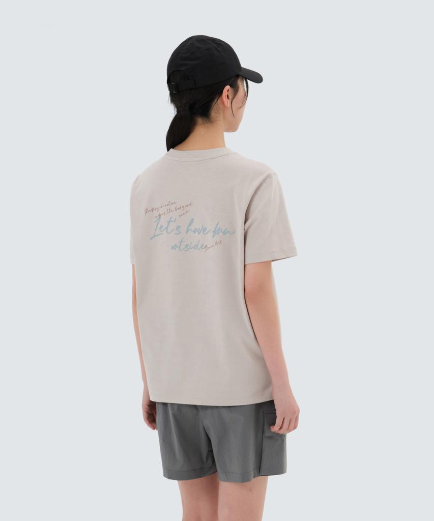 SNOWPEAK APPAREL Askin Women'S Lettering Short Sleeve T-Shirt (S25Mwfts85) Sand Beige