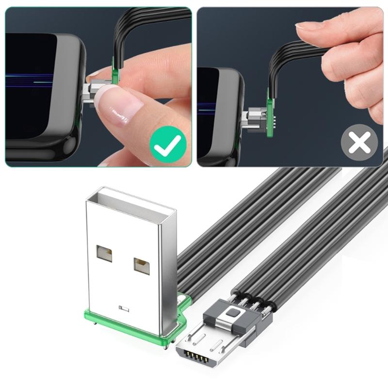 Right Angle USB 2.0 to USB 5Pin Cable Fast Charging Cable 480Mbps Transfer Speed Flexible Silicone Cord for Phone