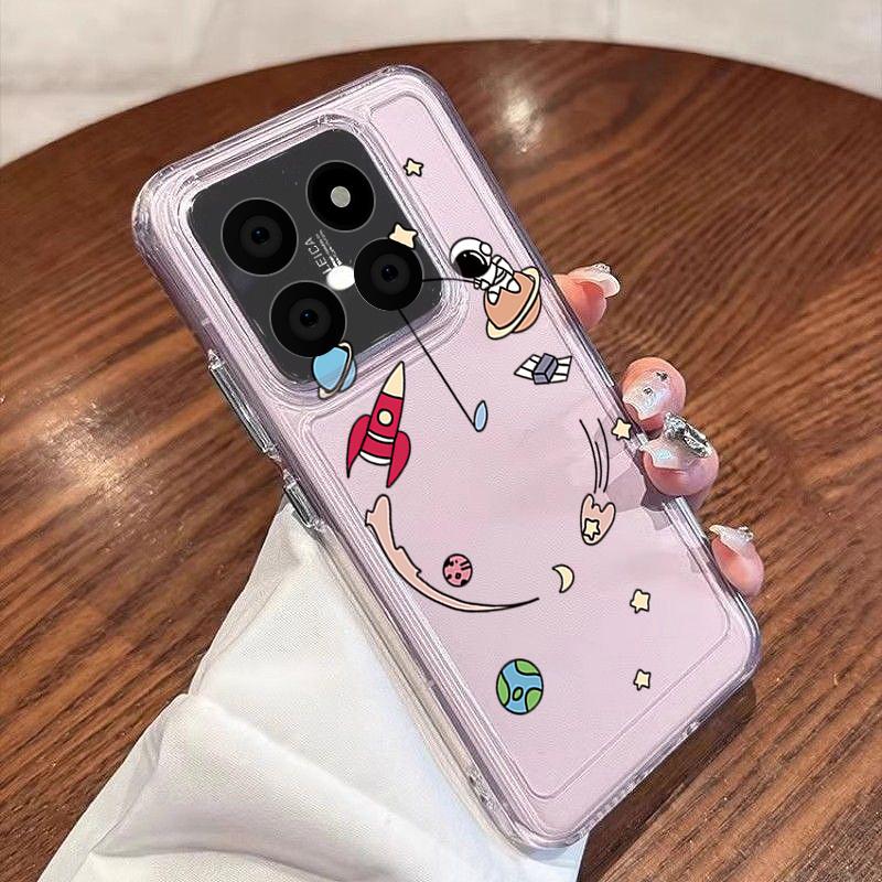 Cartoon Astronaut Planet Pattern Case For Xiaomi Redmi Note 15 Pro 4G Funda Redmi Note 14 13 Pro 5G Clear Silicone Soft Cover