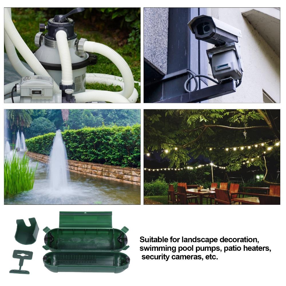 for AWG 14/16 Cords Outdoor Extension Cord Safety Cover with Claw Adjustable Compartment Weatherproof Electrical Connection Box