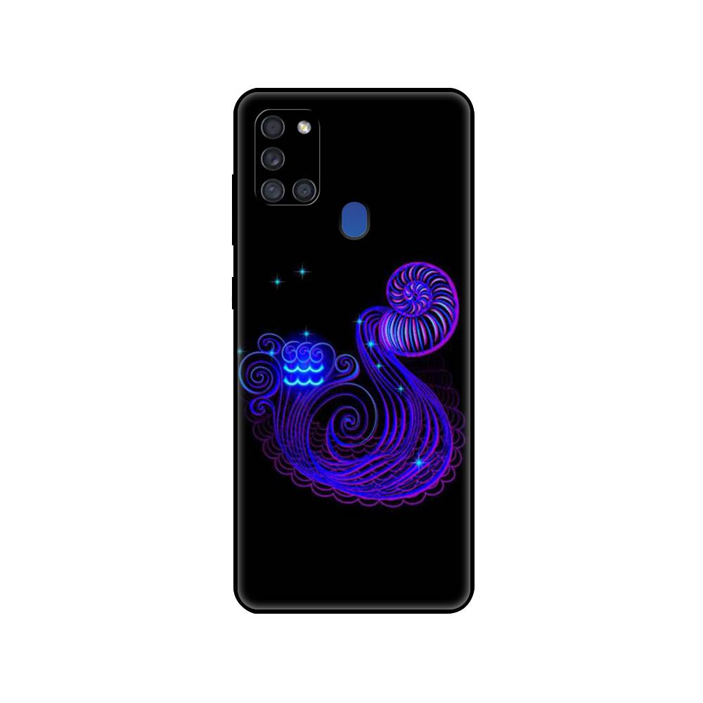 Schwarze TPU-Hülle für Samsung Galaxy A50 50S A30S A10 A01 A11 A21S A31 A41 A51 A71 M21 M30S S10 LITE Cover Sternzeichen