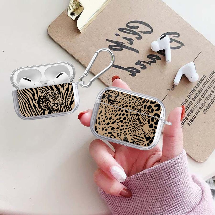 Fashionable Leopard Case For Airpods 4 2 Pro 3 Pro3 Pro2 1 Clear Earphone Cases Cover