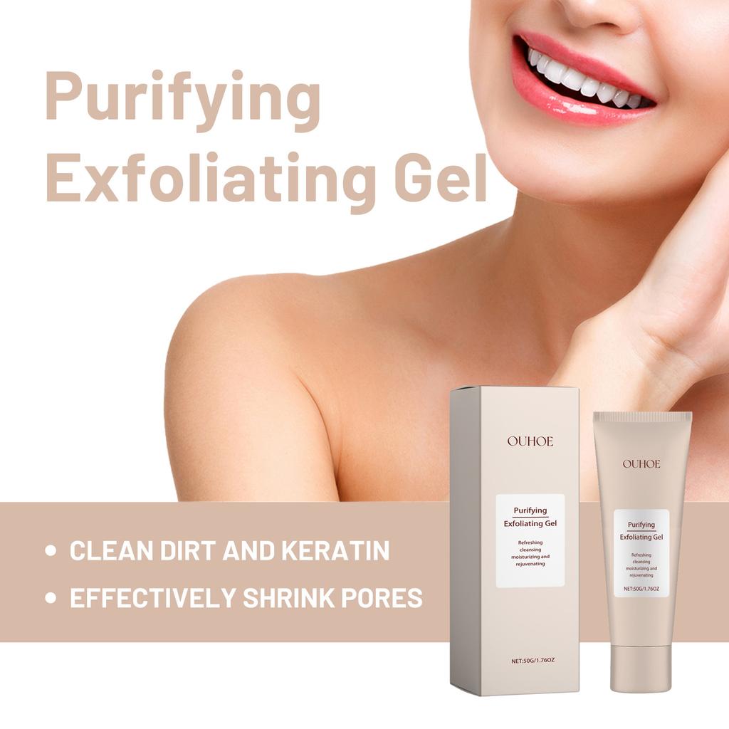 OUHOE exfoliating gel, skin gentle cleansing, shrinking pores, rejuvenating, exfoliating blackheads and acne gel