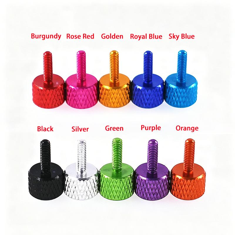 1~100pcs M2.5x4/8/12/15mm Aluminum Alloy Knurled Thumb Screw Hand Tighten Screws Bolts Anodized