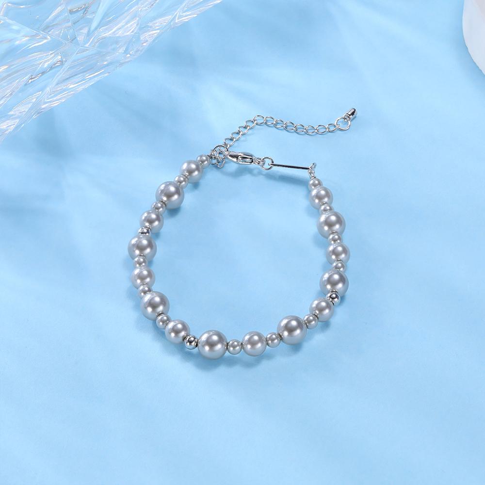 925 Sterling Silver Seawater Pearl Beaded Adjustable Charm Bracelet Unisex Elegant Luxury Fashion Jewelry Wedding Gift