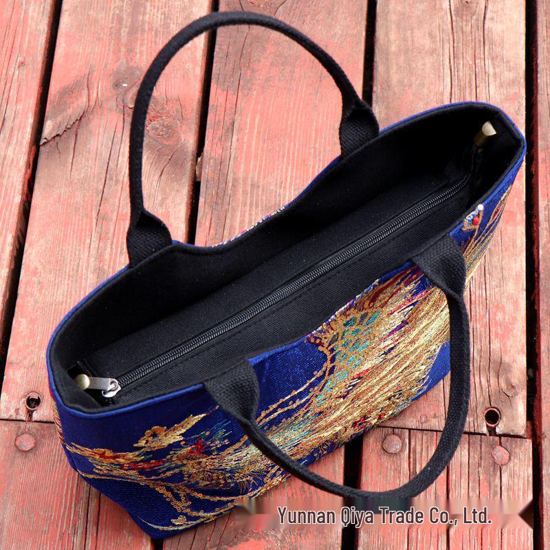 Borsa da Donna con Ricamo Etnico Fenice - Versatile, alla Moda, Design Double-Face
