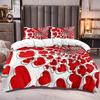 Love Heart Bedding Set Simple Plaid Duvet Cover 200x200 Pillowcase Single Double Queen King Nordic Couple Bed Cover Bedclothes