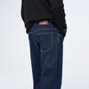 Giovanni Valentino Men's Dark Blue Fleece-Lined Straight Jeans