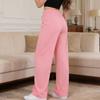 Wide-leg Women's Summer High-waisted Slimming Straight-leg Casual Pants, Loose-fitting and Slimming, Drawstring Floor-length Pants