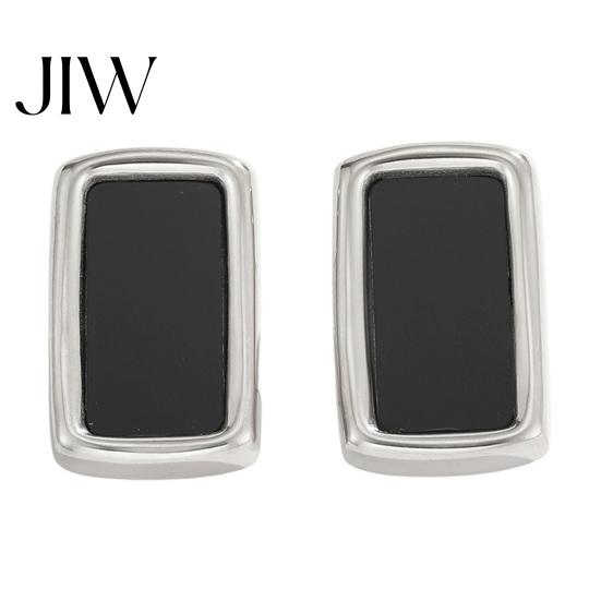 Lightweight Acrylic Earrings 1 Pair Black Big Stud for Women, Minimalist Commuter Stainless Steel Chunky Square Earrings, Statement Geometric Jewelry